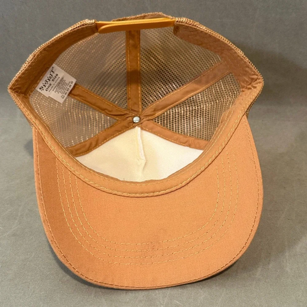 Camel Towing Funny Trucker Hat Tan White Mesh Snapback Novelty Cap